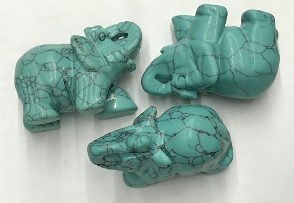 CDN417 25*50*35mm elephant imitation turquoise decorations wholesale