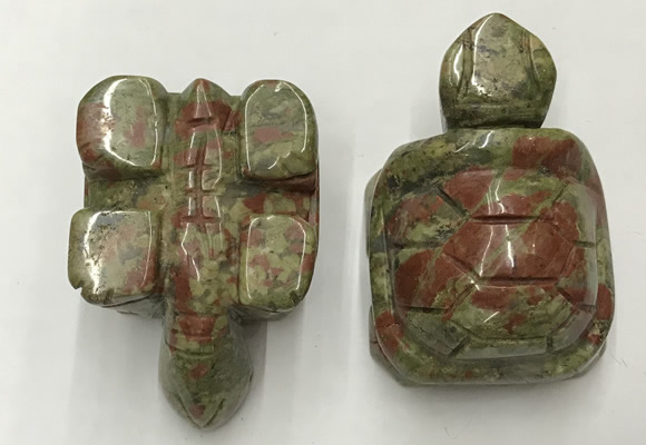 CDN459 38*55*28mm turtle unakite decorations wholesale