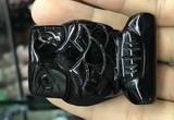 CDN577 35*50mm owl black agate decorations wholesale