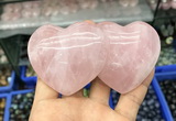 CDN591 50*90mm double heart rose quartz decorations wholesale