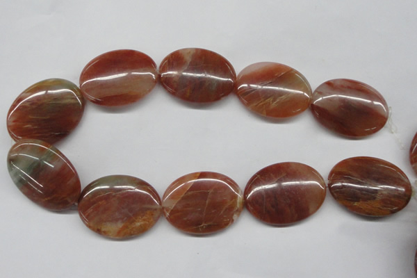 CDQ27 15.5 inches 30*40mm oval natural red quartz beads