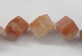 CDQ38 15.5 inches 6*6mm cube natural red quartz beads wholesale