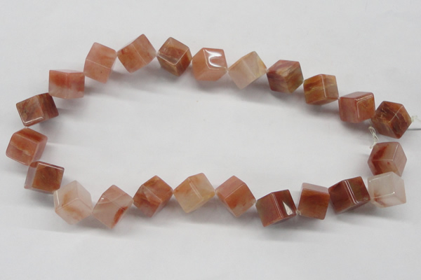 CDQ38 15.5 inches 6*6mm cube natural red quartz beads wholesale