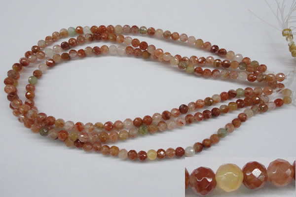 CDQ48 15.5 inches 6mm faceted round natural red quartz beads