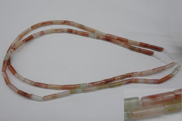 CDQ50 15.5 inches 4*13mm tube natural red quartz beads wholesale