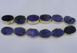 CDQ502 20*30mm - 22*30mm oval druzy quartz beads wholesale