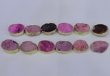 CDQ503 20*30mm - 22*30mm oval druzy quartz beads wholesale