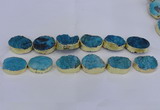 CDQ505 20*30mm - 22*30mm oval druzy quartz beads wholesale