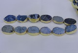 CDQ507 20*30mm - 22*30mm oval druzy quartz beads wholesale