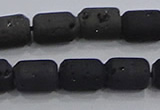 CDQ615 8 inches 6*8mm drum druzy quartz beads wholesale