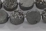 CDQ702 8 inches 12mm coin druzy quartz beads wholesale