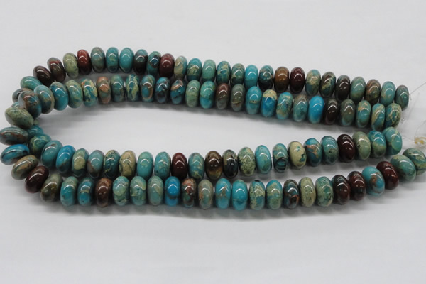 CDS09 16 inches 7*14mm rondelle dyed serpentine jasper beads wholesale