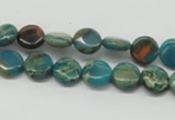 CDS10 16 inches 10mm flat round dyed serpentine jasper beads wholesale