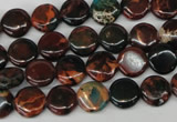 CDS198 15.5 inches 10mm flat round dyed serpentine jasper beads