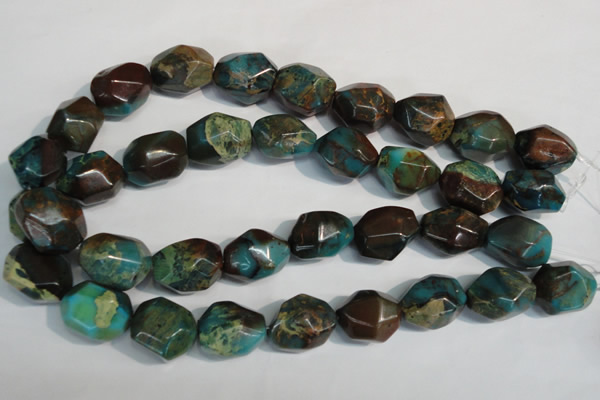 CDS260 15.5 inches 18*23mm faceted nuggets dyed serpentine jasper beads