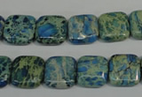 CDS270 15.5 inches 12*12mm square dyed serpentine jasper beads