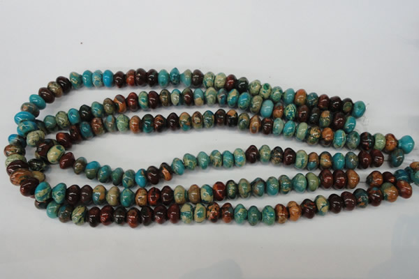 CDS30 15.5 inches 6*10mm rondelle dyed serpentine jasper beads