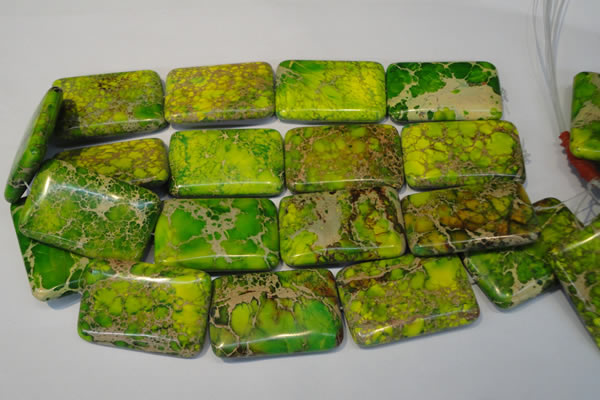 CDT130 15.5 inches 30*45mm rectangle dyed aqua terra jasper beads