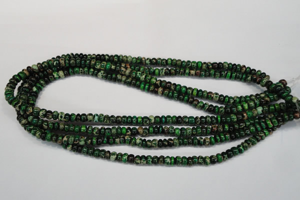 CDT160 15.5 inches 3*6mm rondelle dyed aqua terra jasper beads