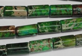 CDT167 15.5 inches 8*16mm tube dyed aqua terra jasper beads