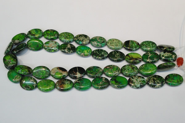 CDT183 15.5 inches 15*20mm oval dyed aqua terra jasper beads