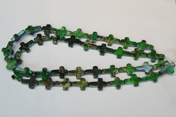 CDT209 15.5 inches 15*20mm cross dyed aqua terra jasper beads