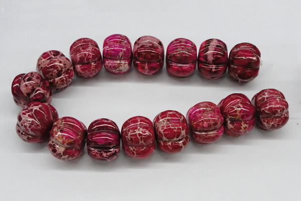 CDT25 15.5 inches 26*35mm pumpkin dyed aqua terra jasper beads