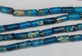 CDT278 15.5 inches 4*8mm tube dyed aqua terra jasper beads