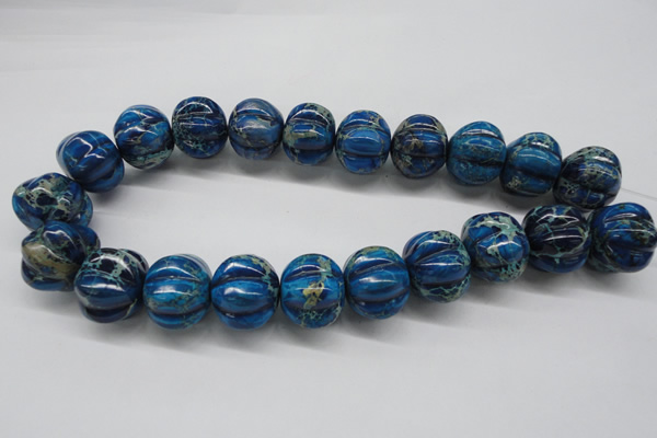 CDT297 15.5 inches 19*23mm pumpkin dyed aqua terra jasper beads