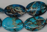 CDT317 15.5 inches 18*25mm oval dyed aqua terra jasper beads