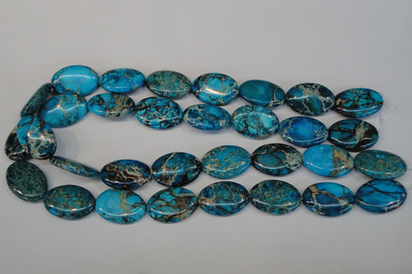 CDT317 15.5 inches 18*25mm oval dyed aqua terra jasper beads