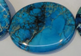 CDT321 15.5 inches 40*50mm oval dyed aqua terra jasper beads