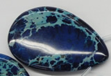 CDT346 Top-drilled 40*60mm flat teardrop dyed aqua terra jasper beads