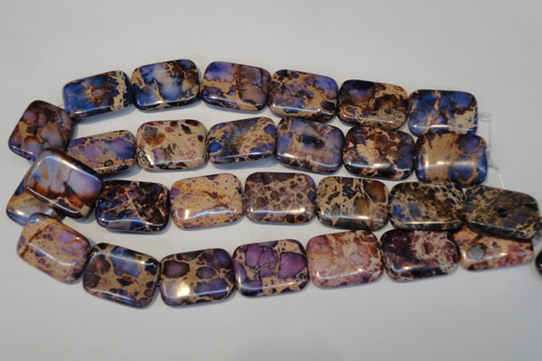 CDT440 15.5 inches 20*30mm rectangle dyed aqua terra jasper beads