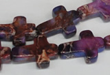 CDT450 15.5 inches 15*20mm cross dyed aqua terra jasper beads