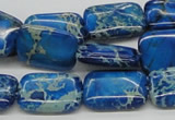 CDT55 15.5 inches 13*18mm rectangle dyed aqua terra jasper beads