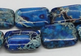 CDT56 15.5 inches 18*25mm rectangle dyed aqua terra jasper beads