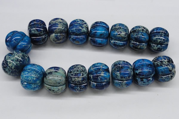 CDT60 15.5 inches 26*35mm pumpkin dyed aqua terra jasper beads