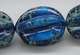 CDT62 15.5 inches 25*33mm star fruit shaped dyed aqua terra jasper beads