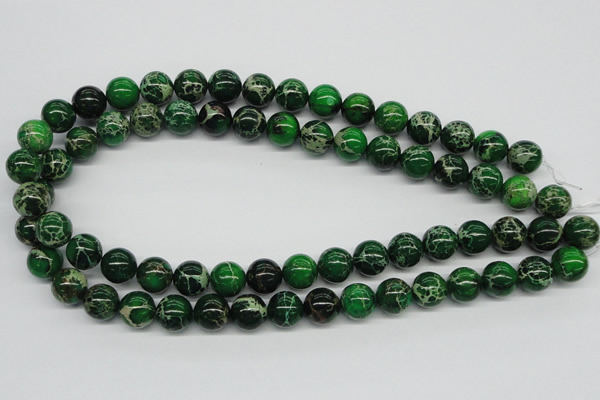 CDT70 15.5 inches 12mm round dyed aqua terra jasper beads