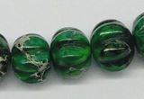 CDT76 15.5 inches multi sizes pumpkin dyed aqua terra jasper beads