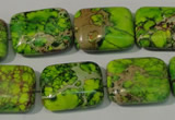 CDT949 15.5 inches 15*20mm rectangle dyed aqua terra jasper beads