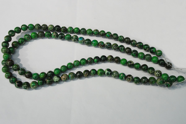 CDT956 15.5 inches 8mm round dyed aqua terra jasper beads