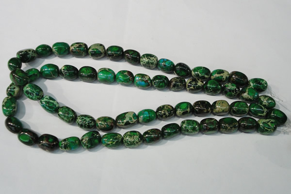 CDT960 15.5 inches 10*13mm nuggets dyed aqua terra jasper beads