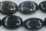 CDU01 15.5 inches 18*25mm oval natural blue dumortierite beads