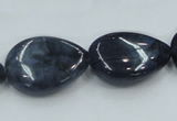 CDU03 15.5 inches 18*25mm flat teardrop natural blue dumortierite beads