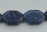 CDU06 15.5 inches 18*25mm octagonal natural blue dumortierite beads