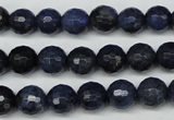 CDU111 15.5 inches 6mm faceted round blue dumortierite beads