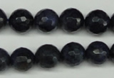 CDU112 15.5 inches 8mm faceted round blue dumortierite beads