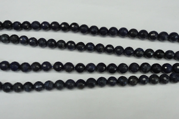 CDU112 15.5 inches 8mm faceted round blue dumortierite beads